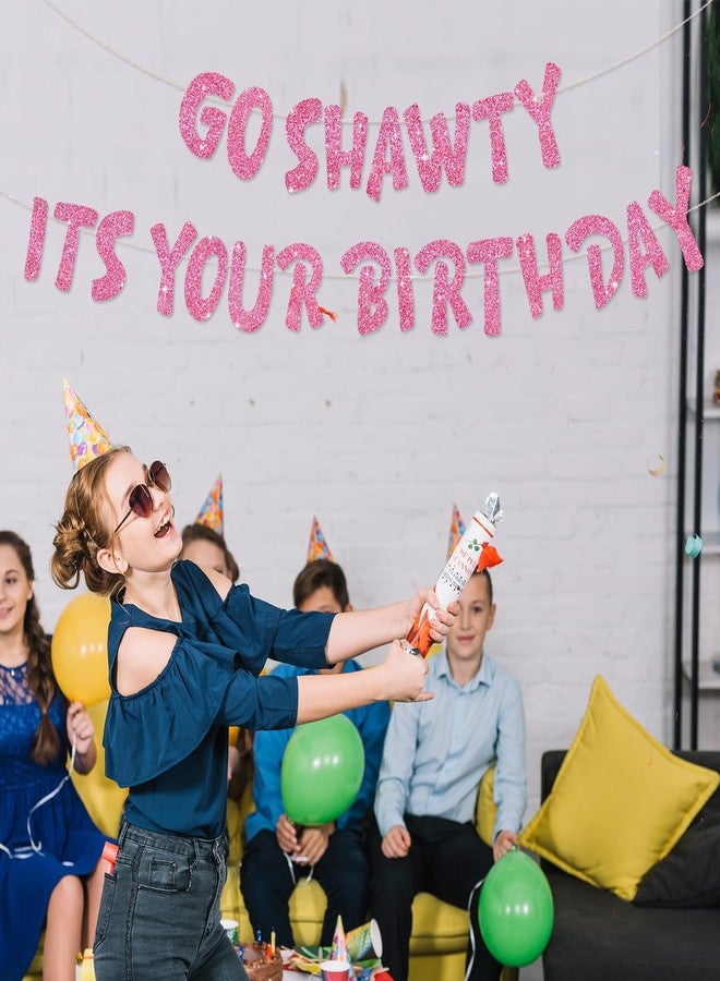 بيشيدا لافتة عيد ميلاد بيشيدا الوردية "Go Shawty It's Your Birthday"، جاهزة للتجميع، لافتة عيد ميلاد سعيد بنمط الهيب هوب، زينة أعياد الميلاد 21، 30، 40، 50، 60، 70، لوازم حفلات أعياد الميلاد وهدايا - Image 5